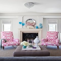 Innovative White Pink Blue Living Room Fireplace Ikat Chairs Round - Karbonix