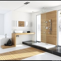 Inspiring Bathroom Design With Unfinished Wood With Chic Concept - Karbonix