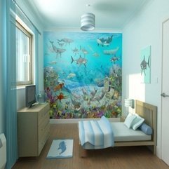 Interior Beautiful Boy Bedroom Decoration With Undersea Life Wall - Karbonix