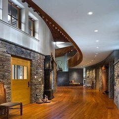 Interior Charming Home Alley Decoration With Grey Stone Wall - Karbonix