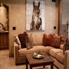 Best Inspirations : Interior Charming Rustic Brown Living Room Interior Design By - Karbonix