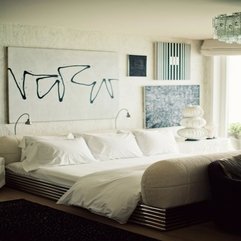 Interior Design Comfortable White Bedroom With Art Ornament - Karbonix