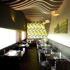 Best Inspirations : Interior Design With Leaf Pattern Rosso Restaurant - Karbonix