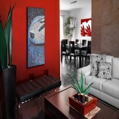 Best Inspirations : Interior Enthralling Red Wall Inspiration In Beautiful Home - Karbonix