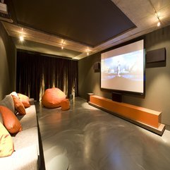 Best Inspirations : Interior Handsome Giant TV Flat Plasma With Orange Couch And - Karbonix