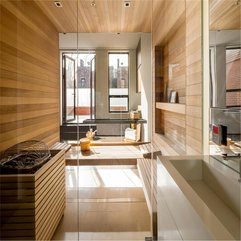 Interior Open Glazed Door With Wooden Bathroom Cozy Home - Karbonix