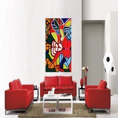 Interior Red Living Room Interior Design Artistic Wall Decor On - Karbonix