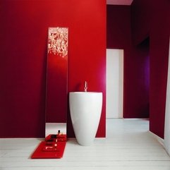 Interiors Red White Minimalist Bathrooms - Karbonix
