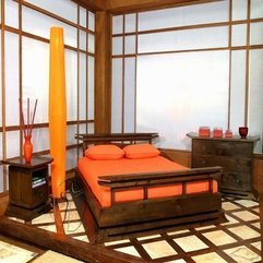 Japanese Bedroom With Orange Bed Sense - Karbonix