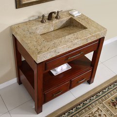 Kashmir Gold Granite Top Single Stone Sink Bathroom Vanity Silkroad Exclusive - Karbonix