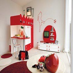 Kids Bedroom Design With Red White Color Fantastic Idea - Karbonix