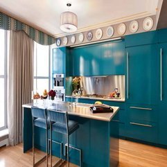 Best Inspirations : Kitchen Cabinets With Blue Walls Color - Karbonix