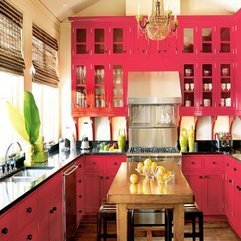 Best Inspirations : Kitchen Craft Cabinet Interior Design In Red Color Create Glamor Style - Karbonix