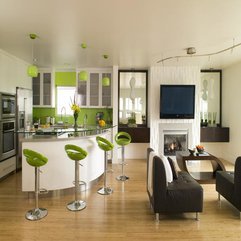 Kitchen Design With Flat Tv Screen Modern Open - Karbonix