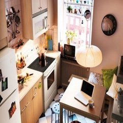 Best Inspirations : Kitchen Tiny Neutral Kitchen For Small Apartment Design With - Karbonix