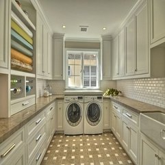 Laundry Room With Drawer Pulls White Cabinets - Karbonix