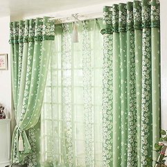 Best Inspirations : Layered Curtain Ideas With Green Flower Design Different Choices - Karbonix