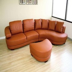 Leather Orange Sofa Design Living Room Set - Karbonix