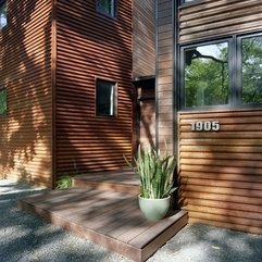 Best Inspirations : Leaves In White Pot Placed In Front Yard Wooden Residence In Green - Karbonix