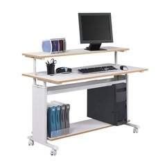 Best Inspirations : Lengthy White Dashing Computer Station For Mobile Usage Familiar - Karbonix