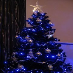 Light Christmas Tree Decorations Ideas With Star Dark Blue - Karbonix