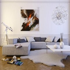 Light Grey Sofa In A Chic Living Room In Modern Style - Karbonix