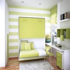 Lime White Stripes Bed Room In Green - Karbonix