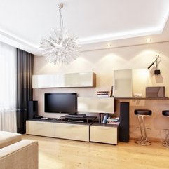 Living Area With Silver Entertainment Stbeige Furniture Retro White - Karbonix