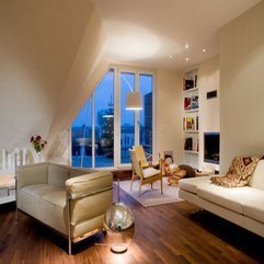 Living Room Beautiful Modern And Retro Design Rooftop Apartment - Karbonix