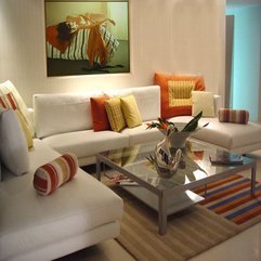 Living Room Decoration With Orange Accent Nice White - Karbonix