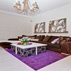 Living Room Design With Purple Carpet Scandinavian Style - Karbonix