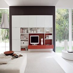 Living Room Design With Red Accent Shiny Interior - Karbonix