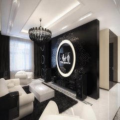 Living Room Interior Decoration In Contrast Balck White Color Looks Elegant - Karbonix