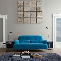 Living Room Interior With Contemporary Blue Sofas By Ligne Roset Urban Apartment - Karbonix