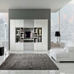 Living Room Interior With White Couch In Modern Style - Karbonix