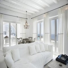 Living Room The Sea Side White Villa - Karbonix
