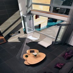 Living Room Viewed From Upper Level In Modern Style - Karbonix