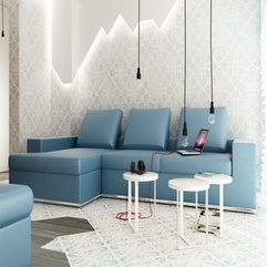 Best Inspirations : Living Room With Blue L Shaped Sofa Bulb Lamps Cute - Karbonix