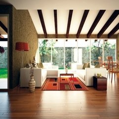 Best Inspirations : Living Room With Exposed Beams Orange Accent - Karbonix