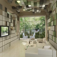 Living Room With Glass Wall Pixel Concept - Karbonix