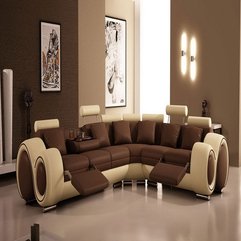 Living Room With Leather Sectional Sofas Design Natural Modern - Karbonix