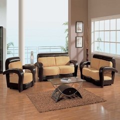 Living Room With Leather Sectional Sofas Simple Modern - Karbonix