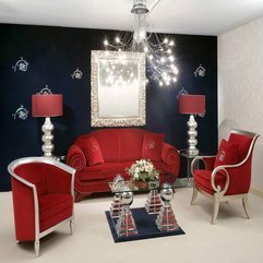 Livingroom Design Furniture Red Black - Karbonix