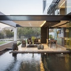 Lounge Space Inside Glazed Wall In Modern Style - Karbonix