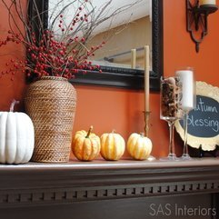 Lovely Autumn Thanksgiving Fireplace Mantel Decoration With Nice - Karbonix