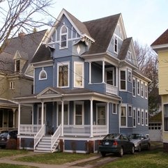 Lovely Blue Shingle And Stick Victorian Style Residence House - Karbonix