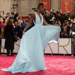 Lupita Nyong 39 O And Her Gorgeous Blue Prada Gown Floated Down The - Karbonix