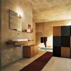 Luxurious Bathroom Design With Retro Lighting And Large Stone Walls - Karbonix