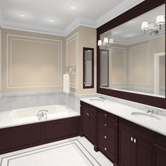 Luxury Bathroom With Large Wooden Frame Mirror Modern Bathroom New Decorative - Karbonix