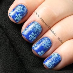 Best Inspirations : Manic Talons Wintery Blue Snowflakes - Karbonix